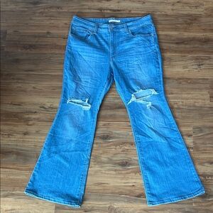 Levi's 726 High-Rise Flare Distressed Jeans Size 33